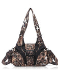 Buckle-Detail Convertible Multi-Pocket Shoulder Bag