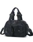 Vintage Multi-Pocket Twin-Handle Satchel Tote Bag