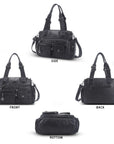 Moto Multi-Zip Shoulder Bag with Wide Handles