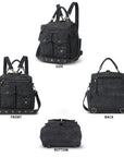 Convertible Denim Twin-Pocket Backpack