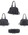 Vintage Vertical-Zip Multi-Pocket Shoulder Bag