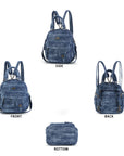 Convertible Denim Mini Backpack Purse
