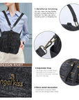 Convertible Denim Twin-Pocket Backpack