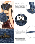 Convertible Denim Mini Backpack Purse