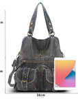 Utility Multi-Pocket PU Hobo Shoulder Bag