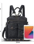 Convertible Denim Twin-Pocket Backpack