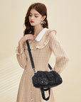 Buckle-Detail Convertible Multi-Pocket Shoulder Bag