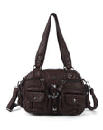Washed Utility Multi-Pocket Shoulder Bag