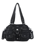 Washed Utility Multi-Pocket Shoulder Bag