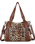 Leopard Print Shopper Shoulder Bag with Detachable Strap