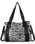 Leopard Print Shopper Shoulder Bag with Detachable Strap