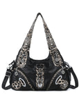 Leopard Multi-Pocket Hobo Shoulder Bag