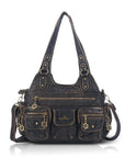Retro Utility Multi-Pocket PU Leather Crossbody Bag