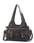 Retro Utility Multi-Pocket PU Leather Crossbody Bag