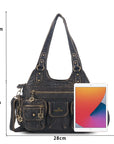 Retro Utility Multi-Pocket PU Leather Crossbody Bag