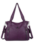Wide-Body Zip-Detail Shopper Shoulder Bag