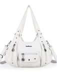 Vintage Multi-Pocket Crescent Hobo Bag