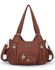 Vintage Multi-Pocket Crescent Hobo Bag