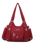 Vintage Multi-Pocket Crescent Hobo Bag