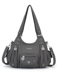 Vintage Multi-Pocket Crescent Hobo Bag