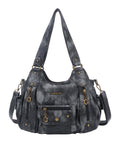 PU leather women's shoulder bag with tie-dye wash water-Angelkiss Bag
