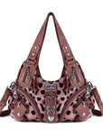 Hobo Leopard print Shoulder Handbag-Angelkiss Bag
