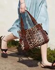 Leopard Print Shopper Shoulder Bag with Detachable Strap