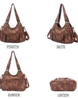 PU leather women's shoulder bag with tie-dye wash water-Angelkiss Bag