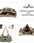 Leopard Contrast-Panel Slouchy Shoulder Tote Bag
