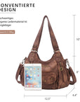 PU leather women's shoulder bag with tie-dye wash water-Angelkiss Bag