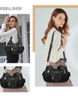 Vintage Multi-Pocket Crescent Hobo Bag