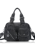 Vintage Multi-Pocket Twin-Handle Satchel Tote Bag