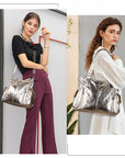 Leopard Print Shopper Shoulder Bag with Detachable Strap