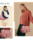 Vintage Multi-Pocket Crescent Hobo Bag