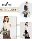 Leopard Contrast-Panel Slouchy Shoulder Tote Bag