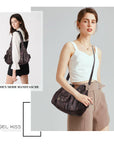 PU leather women's shoulder bag with tie-dye wash water-Angelkiss Bag