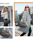 PU leather women's shoulder bag with tie-dye wash water-Angelkiss Bag