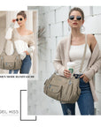 Vintage Multi-Pocket Crescent Hobo Bag