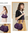 Vintage Multi-Pocket Crescent Hobo Bag