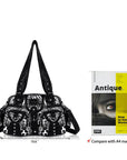 Rock-Chic Leopard Print Studded Multi-Pocket Shoulder Bag