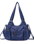Vintage Multi-Pocket Crescent Hobo Bag