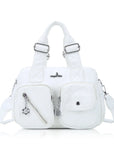 Vintage Multi-Pocket Twin-Handle Satchel Tote Bag
