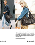 Vintage Y2K Solid-Colour Moto Multi-Pocket Hobo Shoulder Bag