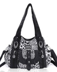 Leopard Rock-Chic Studded Hobo Shoulder Bag