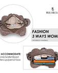 Leopard Rock-Chic Studded Hobo Shoulder Bag
