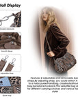 Leopard Rock-Chic Studded Hobo Shoulder Bag