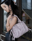Textured Utility Multi-Pocket Satchel Bag