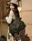 Large Multi-Pocket Shoulder Bag for Campus & Office