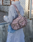 Vintage Y2K Utility Multi-Pocket Hobo Shoulder Bag