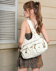 Retro Utility Multi-Pocket PU Leather Crossbody Bag